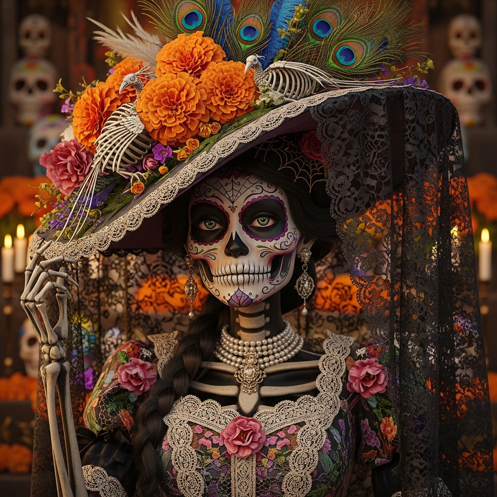 La Catrina: Elegancia Eterna, Emblema del Día de Muertos
